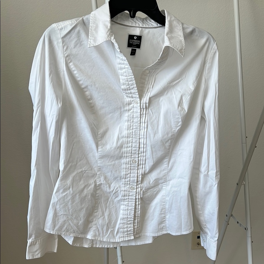 Express White Button-Up Shirt